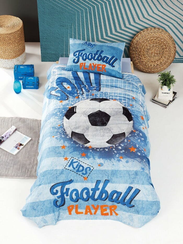 Σετ σεντόνια μονά Player Art 6106  165x240  Γαλάζιο Beauty Home