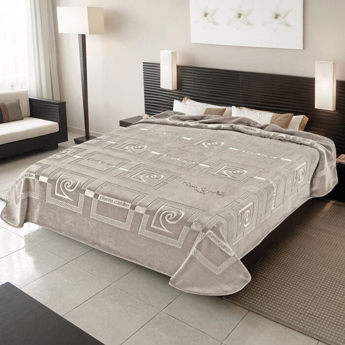 ΚΟΥΒΕΡΤΑ  ΥΠΕΡΔΙΠΛΗ 220X240 PIERRE CARDIN NANCY 657  TAUPE(55)