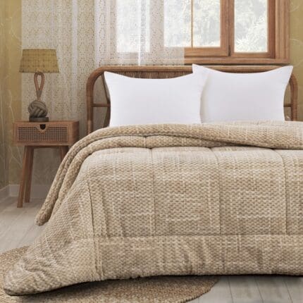 ΚΟΥΒΕΡΤΟΠΑΠΛΩΜΑ ΑΝΑΓΛΥΦΟ FLANNEL 220X240  (836) BEIGE