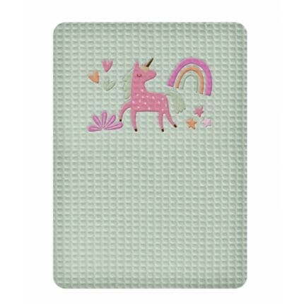 ΚΟΥΒΕΡΤΑ ΠΙΚΕ ΑΓΚΑΛΙΑΣ 80X110 ADAM HOME UNICORN GREEN