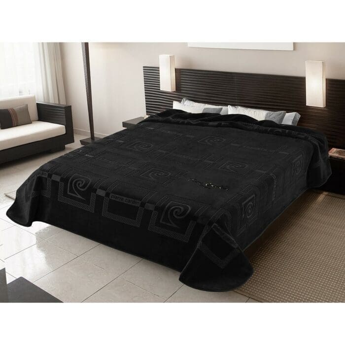 ΚΟΥΒΕΡΤΑ ΥΠΕΡΔΙΠΛΗ 220X240 PIERRE CARDIN NANCY 657  BLACK(50)