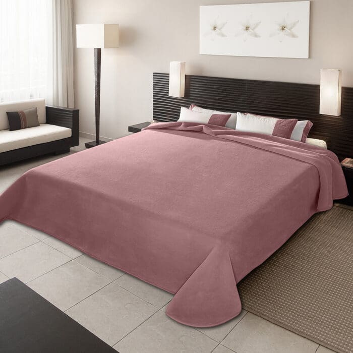 ΚΟΥΒΕΡΤΑ ΙΣΠΑΝΙΑΣ ΥΠΕΡΔΙΠΛΗ 220Χ240 BELPLA  STER PLAIN OPAL ROSE(64)