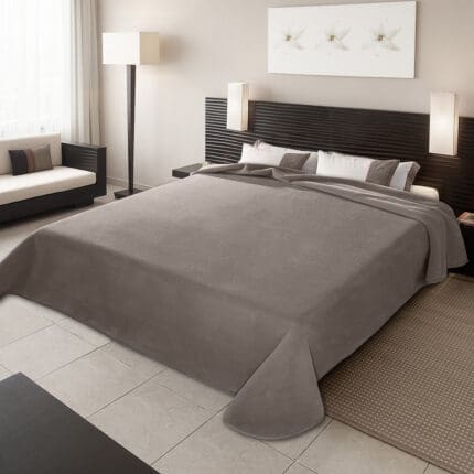 ΚΟΥΒΕΡΤΑ ΙΣΠΑΝΙΑΣ ΜΟΝΗ 160X220 BELPLA STER PLAIN TAUPE(55)