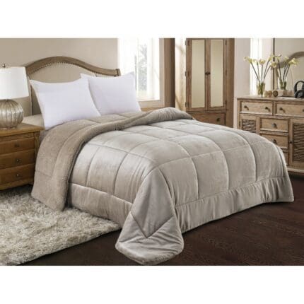 ΚΟΥΒΕΡΤΟΠΑΠΛΩΜΑ FLANNEL/SHERPA 220X240 (805) TAUPE