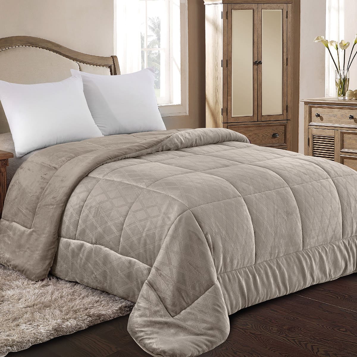 ΚΟΥΒΕΡΤΟΠΑΠΛΩΜΑ ΜΟΝΟ 160X220 ADAM HOME (812) TAUPE