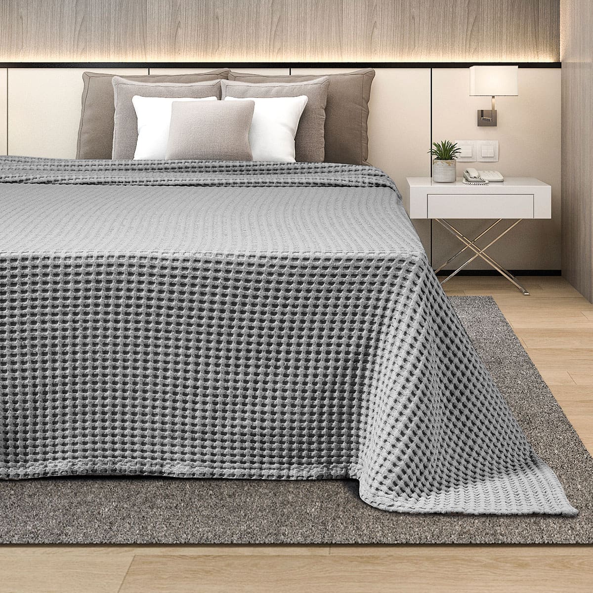 ΚΟΥΒΕΡΤΑ ΠΙΚΕ ΥΠΕΡΔΙΠΛΗ 230X240 ADAM HOME GREY
