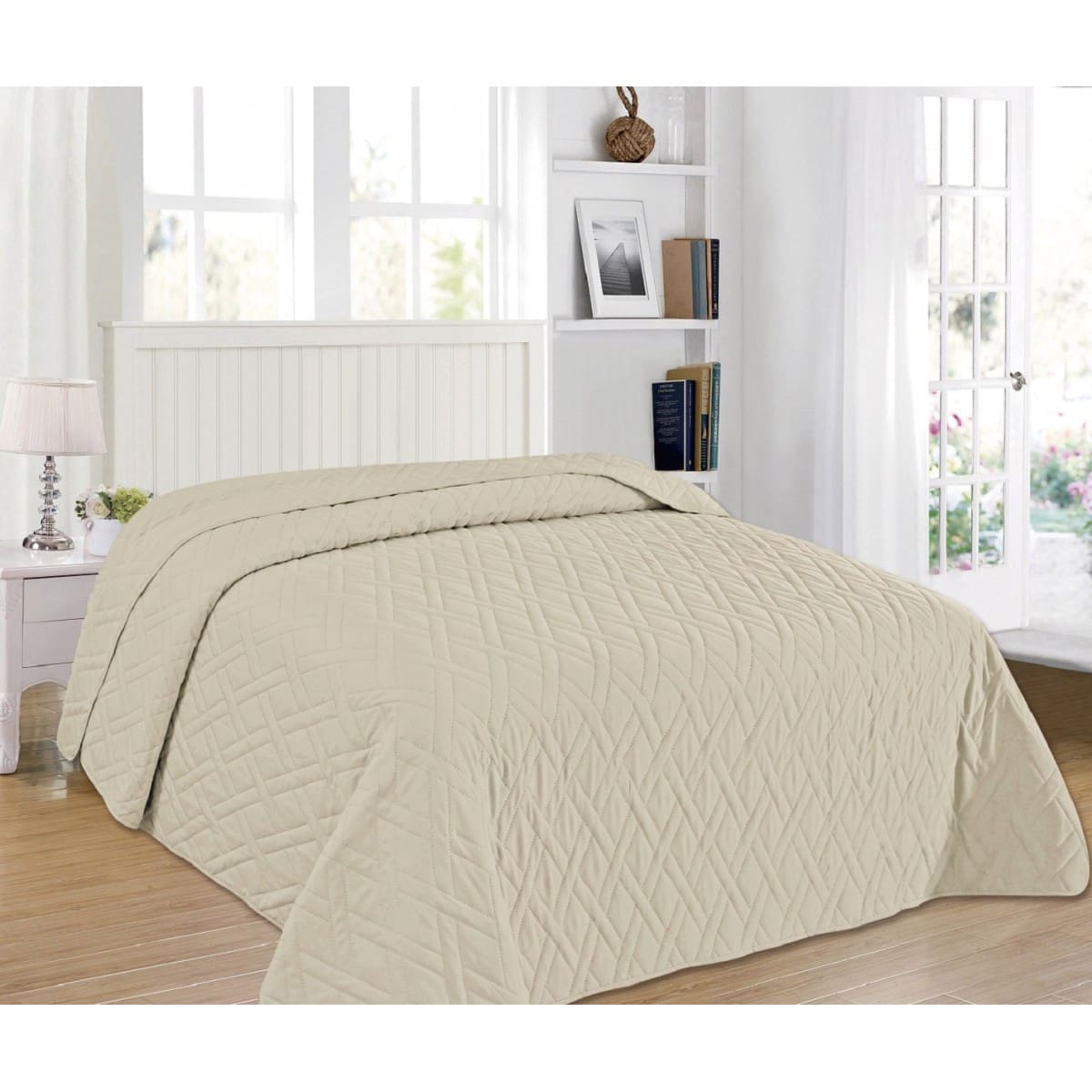 ΚΟΥΒΕΡΛΙ ELEGANCE KING SIZE 240X260 ADAM HOME  ΑΡΜΟΝΙΑ BEIGE