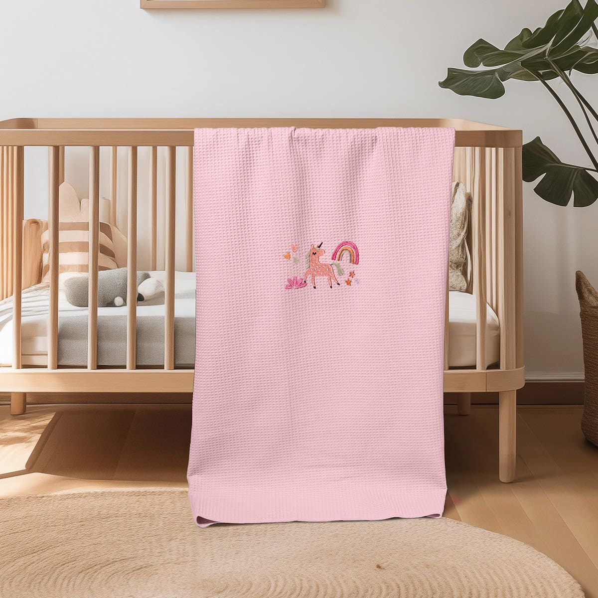 ΚΟΥΒΕΡΤΑ ΠΙΚΕ ΚΟΥΝΙΑΣ 110X140 ADAM HOME UNICORN PINK