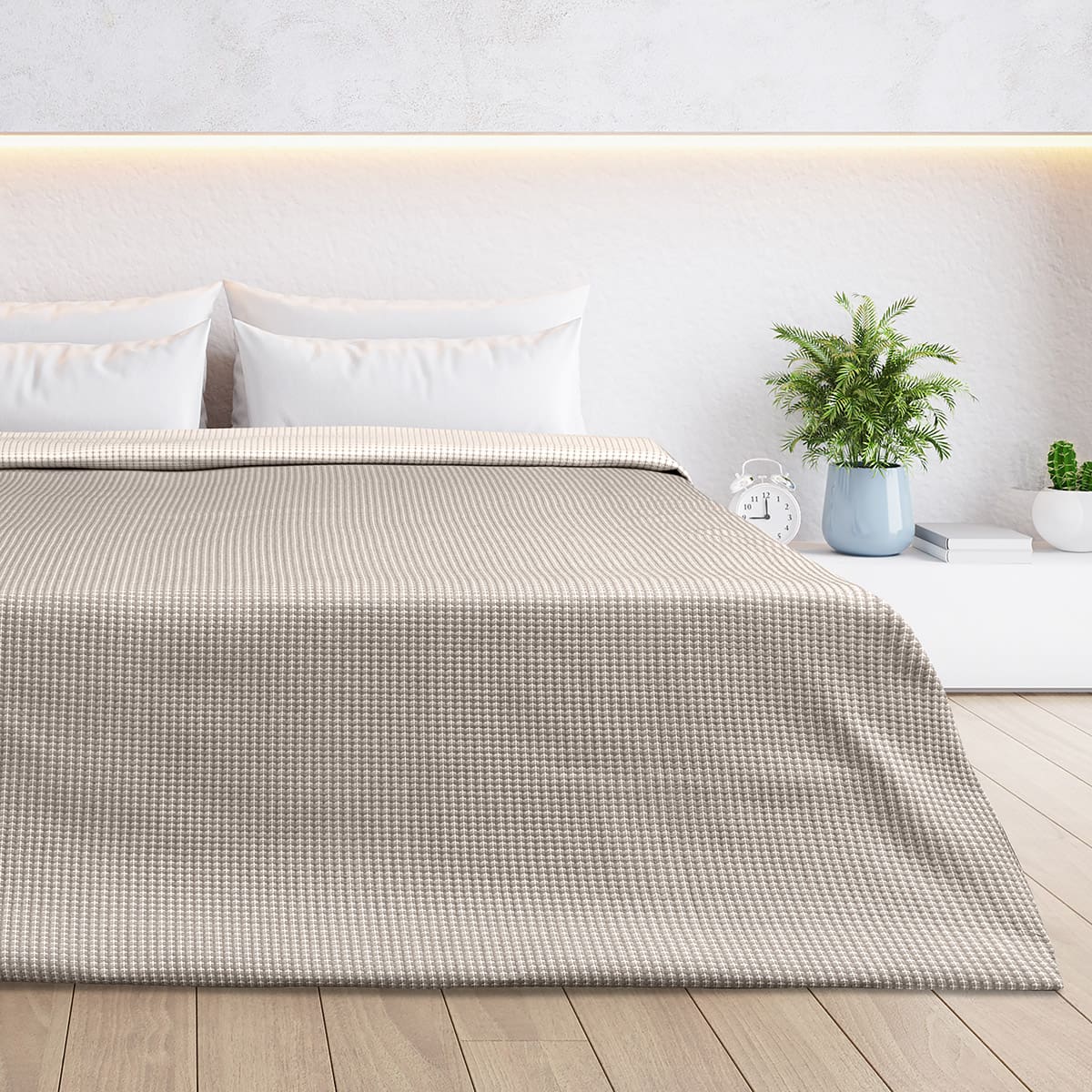 Beauty Home Κουβέρτα King Size διπλής όψεως Cross matelasse Art 11173 260x270 Άμμου