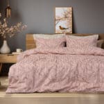 Beauty Home Σετ σεντόνια υπέρδιπλα Art 12214 Flora 100% Βαμβακοσατέν 300tc 240x270 Σομόν