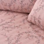 Beauty Home Σετ παπλωματοθήκη υπέρδιπλη Art 12214 Flora 100% Βαμβακοσατέν 300tc 230x250 Σομόν - Image 2
