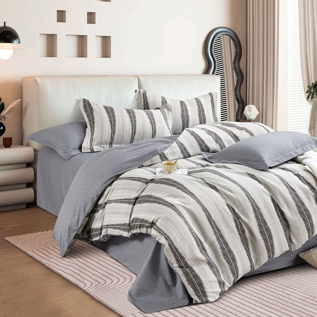 Beauty Home Σετ πάπλωμα υπέρδιπλο Art 12288 Adamantia 220x240 Εκού