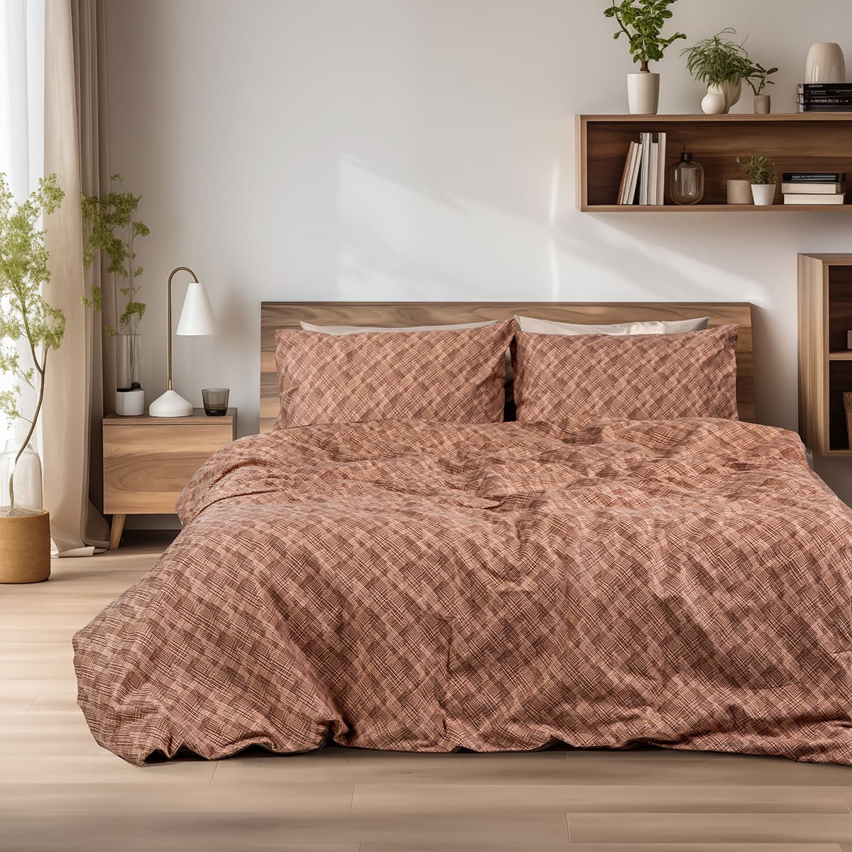 Beauty Home Σετ σεντόνια φανελένια υπέρδιπλα Frida Art 12336 240x260 Κεραμιδί