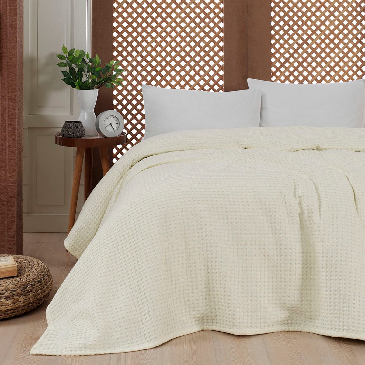 Beauty Home Πικέ υπέρδιπλη waffle Art 1990 Cream 230x240 Εκρού Beauty Home Πικέ υπέρδιπλη waffle Art 1990 Cream 230x240 Εκρού