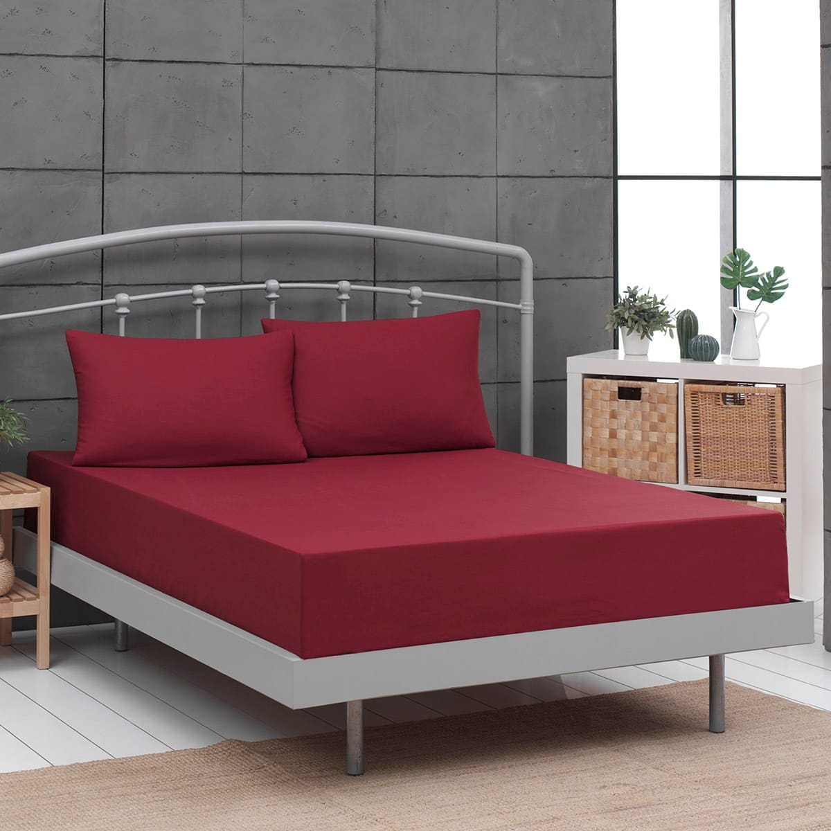 Beauty Home Ζεύγος μαξιλαροθήκες μονόχρωμες Art 1999 52x73 Μπορντό