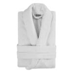 Beauty Home Μπουρνούζι Assist βελουτέ με γιακά Art Ε3054 55%Cot-45%Pol 300gsm Λευκό L - Image 2
