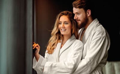 Beauty Home Μπουρνούζι με γιακά Art 3091  L-XL Εκρού