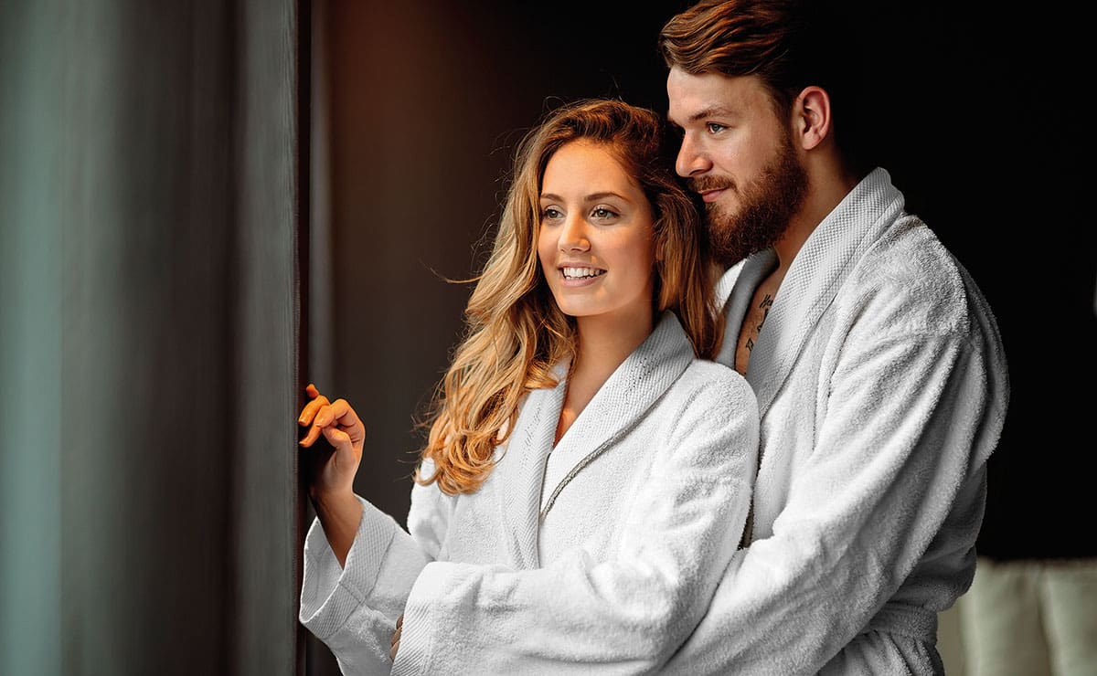 Beauty Home Μπουρνούζι με γιακά Art 3091 L-XL Λευκό