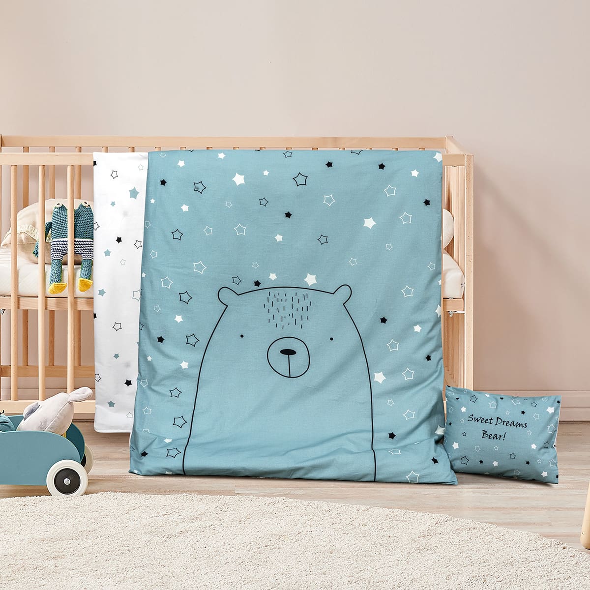 Beauty Home Σετ σεντόνια βρεφικά Bear Art 5185 120x160 Εμπριμέ