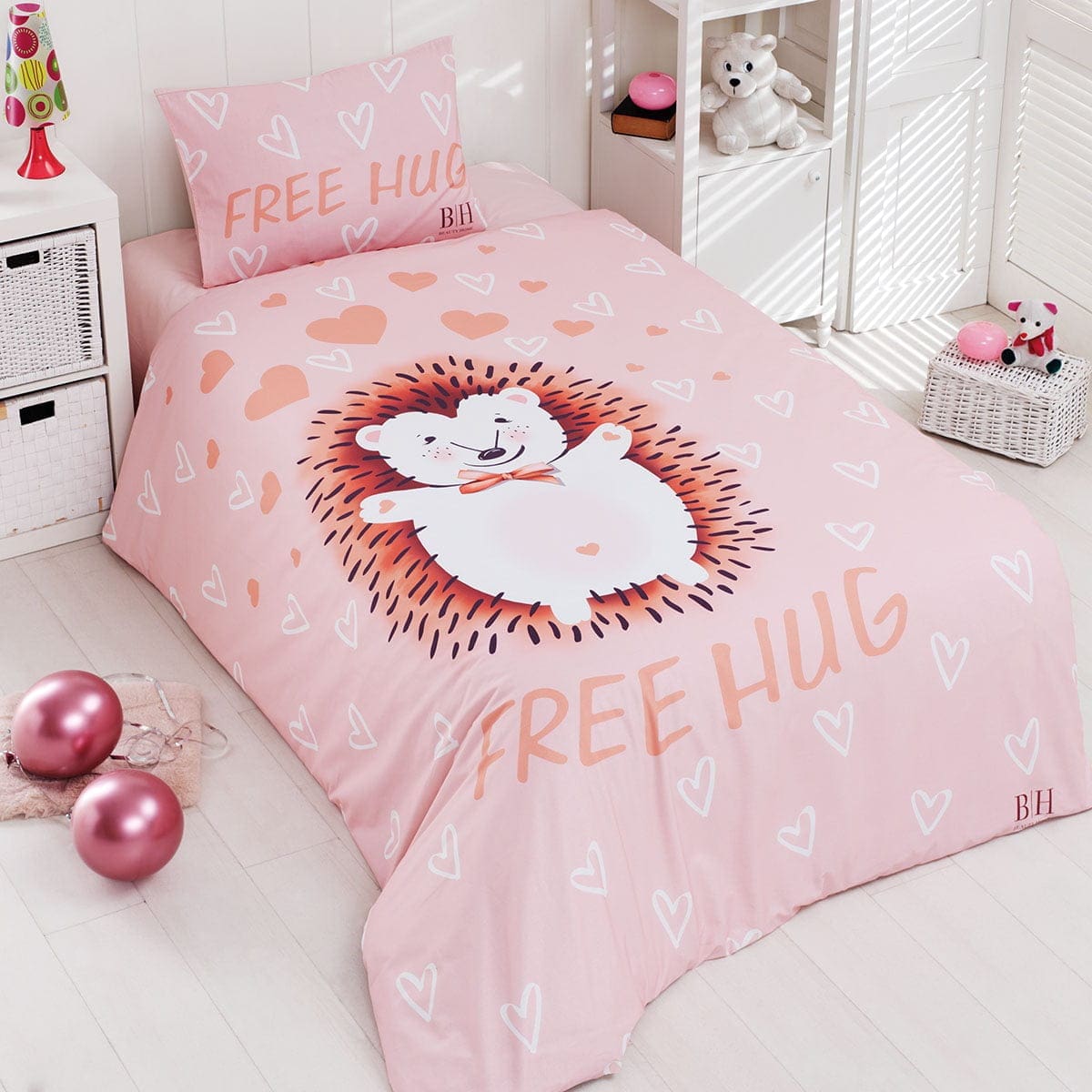 Beauty Home Σετ Πάπλωμα μονό Hug Art 6165 160x240 Σομόν Beauty Home Σετ Πάπλωμα μονό Hug Art 6165 160x240 Σομόν