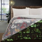 Beauty Home Κουβερτοπάπλωμα μονό φωσφοριζέ Glow Art 6269 160x220 Γκρι - Image 2