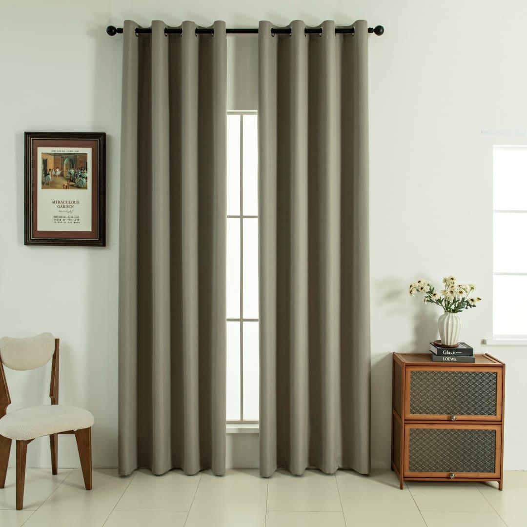 Beauty Home Κουρτίνα Full Blackout σκίασης με 8 κρίκους Soft Art 8391 Light Beige-C3 140x270 Μπεζ