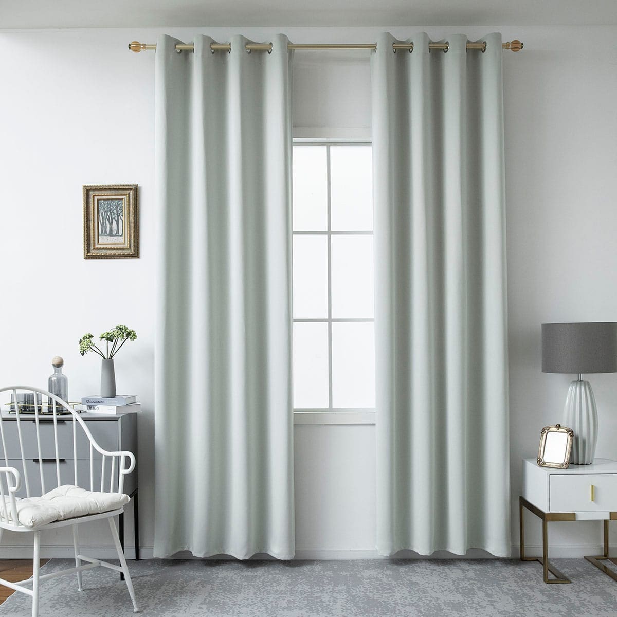Beauty Home Κουρτίνα Blackout σκίασης με 8 κρίκους Ideal Art 8400 140x270 Γκρι