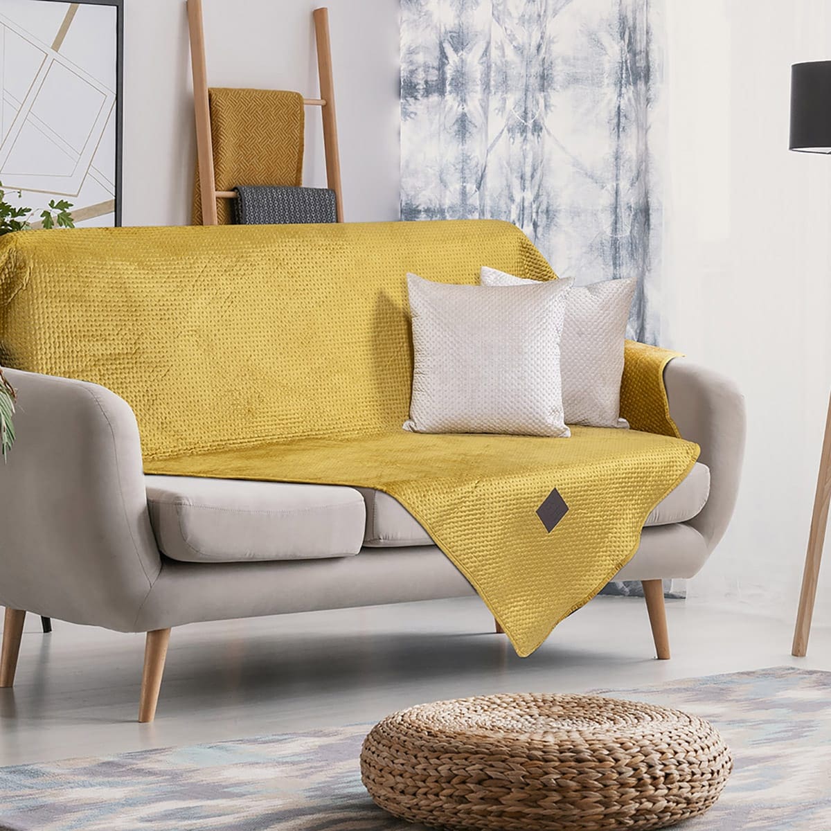 Beauty Home Ριχτάρι Μονοθέσιο Velvety 180x170 Art 8412 Ώχρα