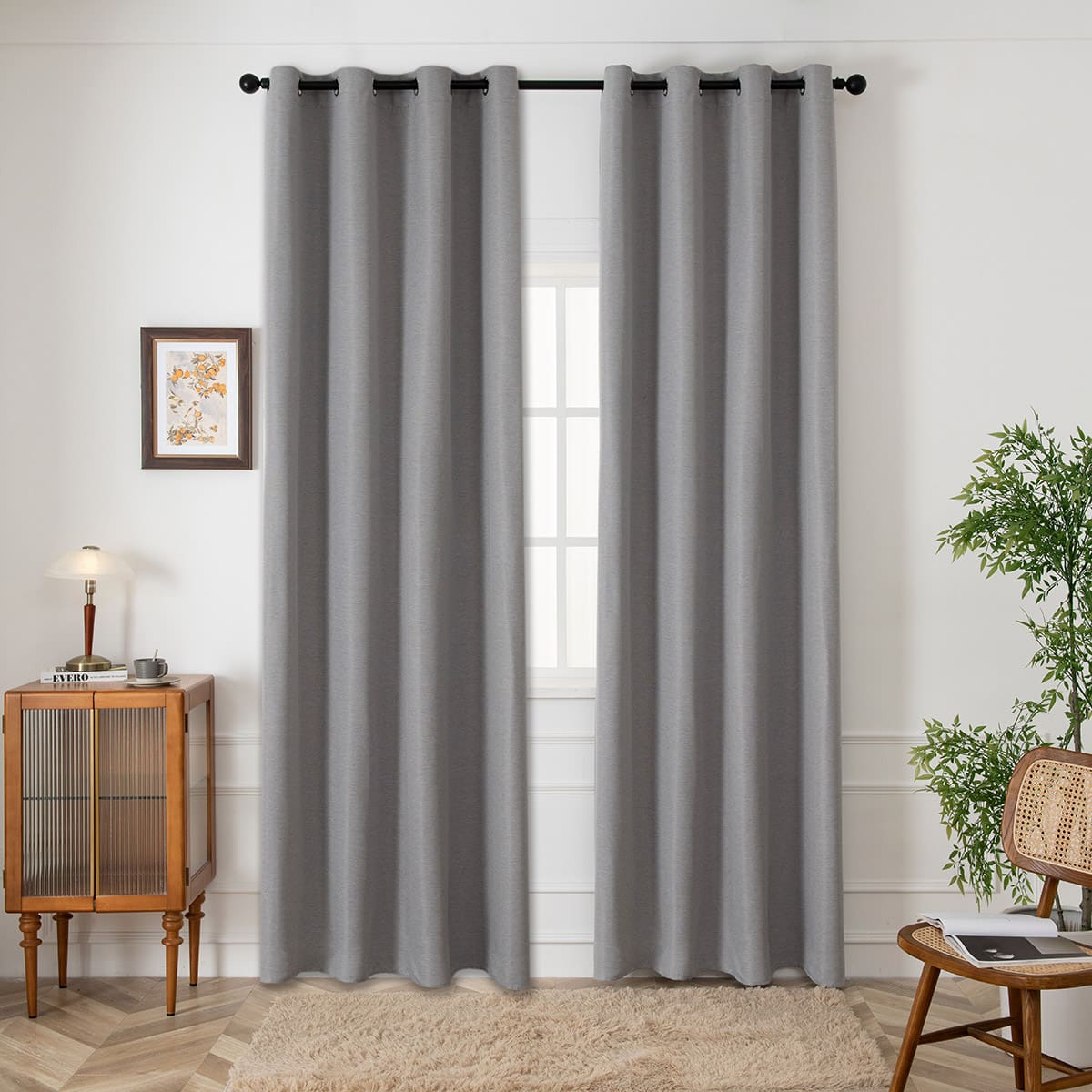Beauty Home Ύφασμα κουρτίνας με το μέτρο Blackout jacquard σκίασης Glare Art 8444 Φ280 Γκρι