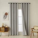 Beauty Home Ύφασμα κουρτίνας με το μέτρο Full Blackout σκίασης Total Art 8446 Φ280 Ασημί - Image 8