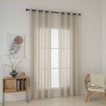 Beauty Home Κουρτίνα γάζα μονόχρωμη με 8 μεταλλικούς κρίκους Fit Art 8447 140x270 Μπεζ - Image 2