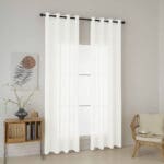 Beauty Home Κουρτίνα γάζα μονόχρωμη με 8 μεταλλικούς κρίκους Fit Art 8447 140x270 Εκρού - Image 2