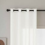 Beauty Home Κουρτίνα γάζα μονόχρωμη με 8 μεταλλικούς κρίκους Fit Art 8447 140x270 Εκρού - Image 5