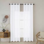 Beauty Home Κουρτίνα γάζα μονόχρωμη με 8 μεταλλικούς κρίκους Fit Art 8447 140x270 Λευκό