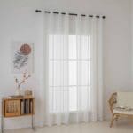 Beauty Home Κουρτίνα γάζα μονόχρωμη με 8 μεταλλικούς κρίκους Sharp Art 8448 140x270 Εκρού - Image 2