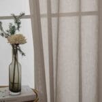Beauty Home Κουρτίνα γάζα μονόχρωμη με 8 μεταλλικούς κρίκους Sharp Art 8448 140x270 Άμμου - Image 11