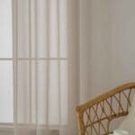 Beauty Home Κουρτίνα γάζα μονόχρωμη με 8 μεταλλικούς κρίκους Sharp Art 8448 140x270 Άμμου - Image 4