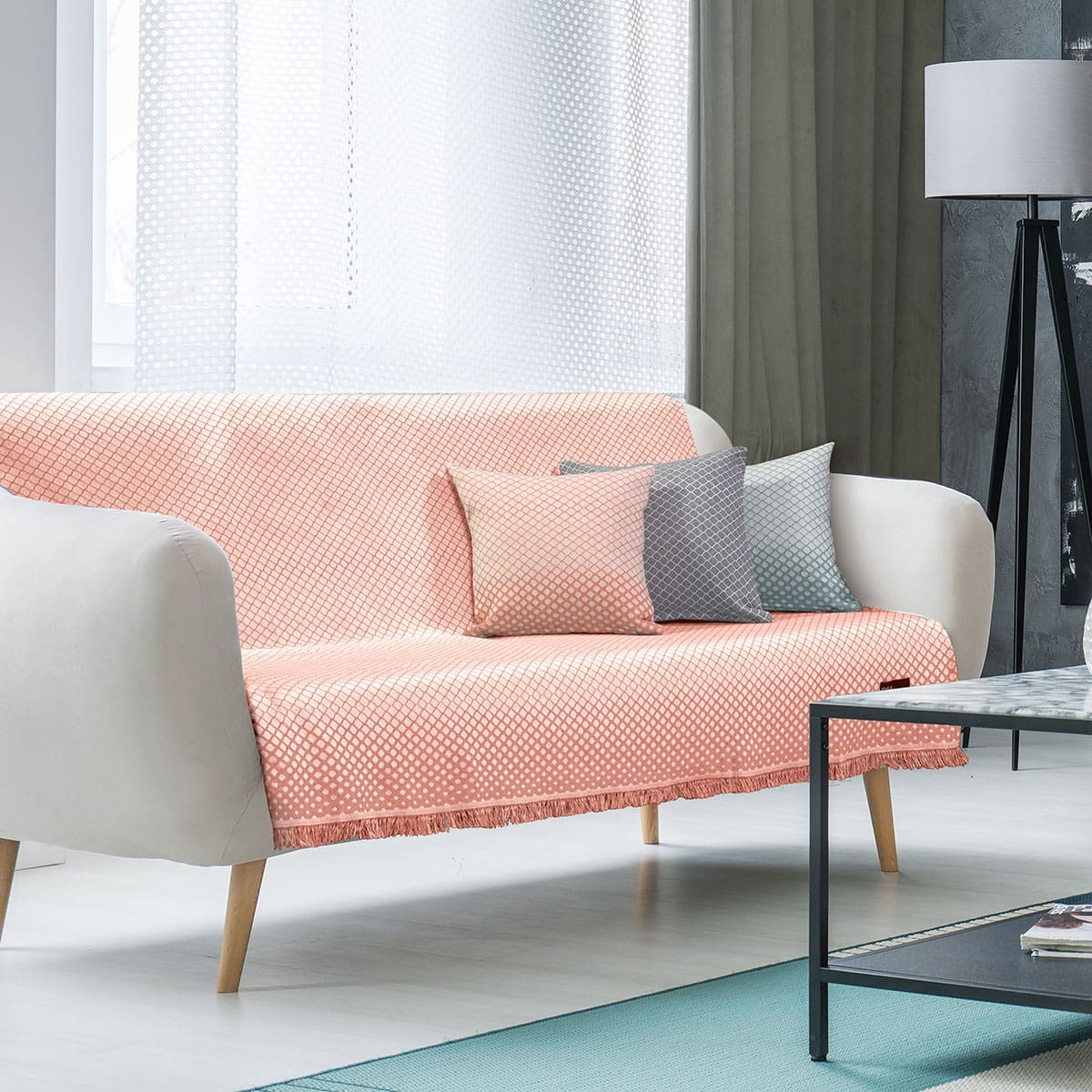Beauty Home Ριχτάρι Μονοθέσιο Art 8456 180x170 Κοραλί