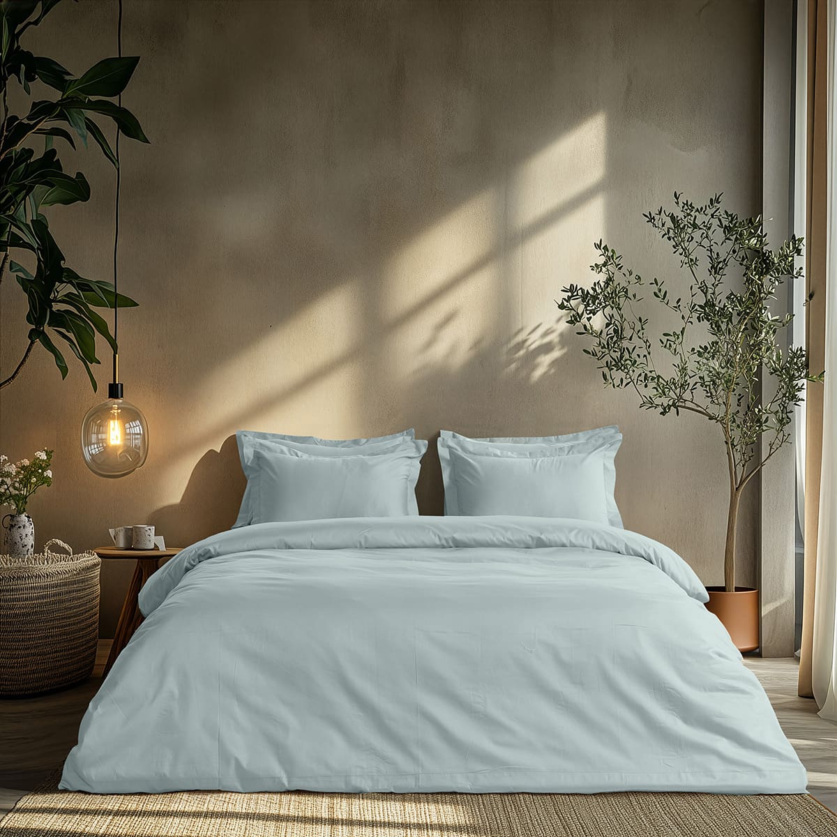 Beauty Home Ζεύγος μαξιλαροθήκες μονόχρωμες Art 1700 Harmony 52x73 Σιελ