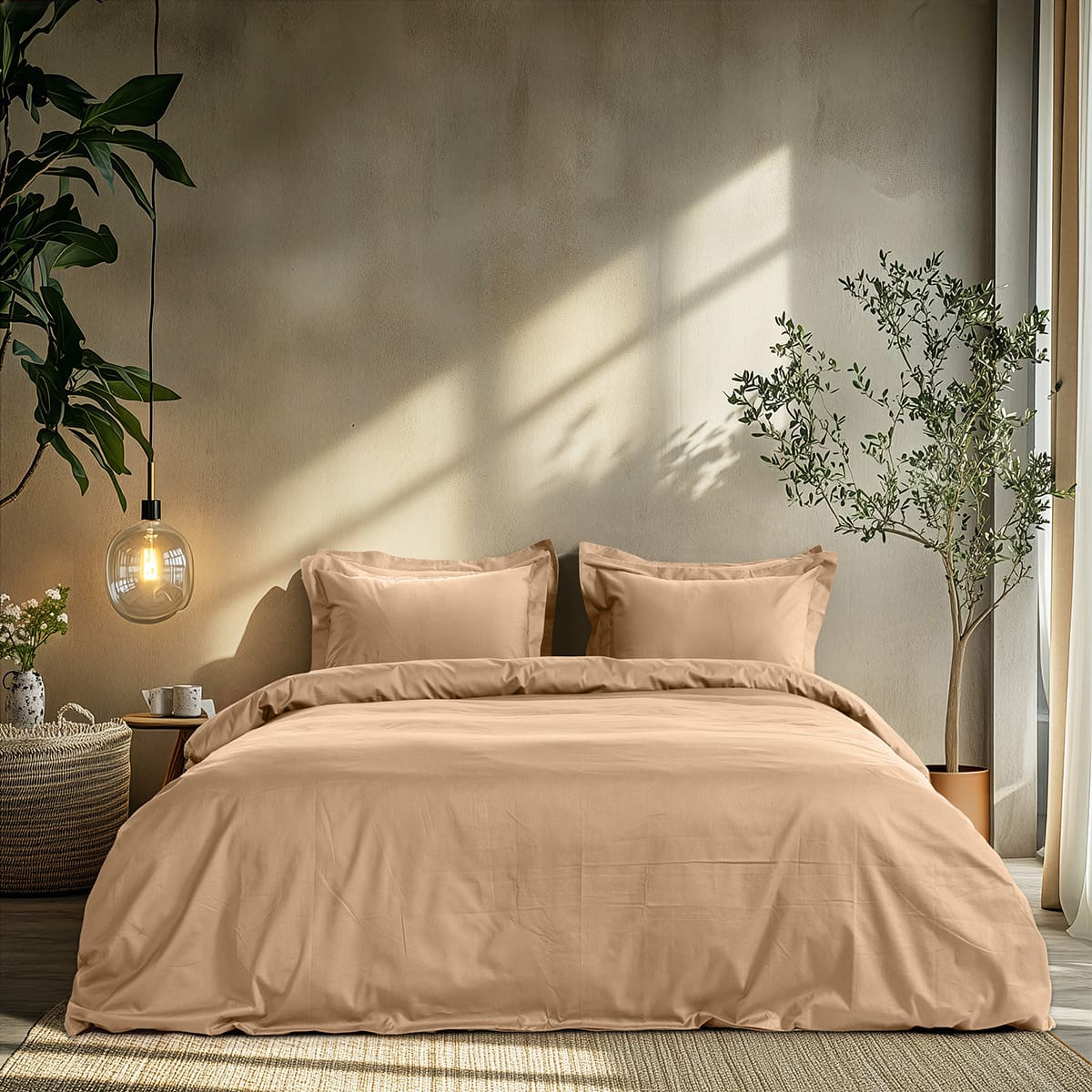 Beauty Home Ζεύγος μαξιλαροθήκες μονόχρωμες Art 1700 Harmony 52x73 Άμμου