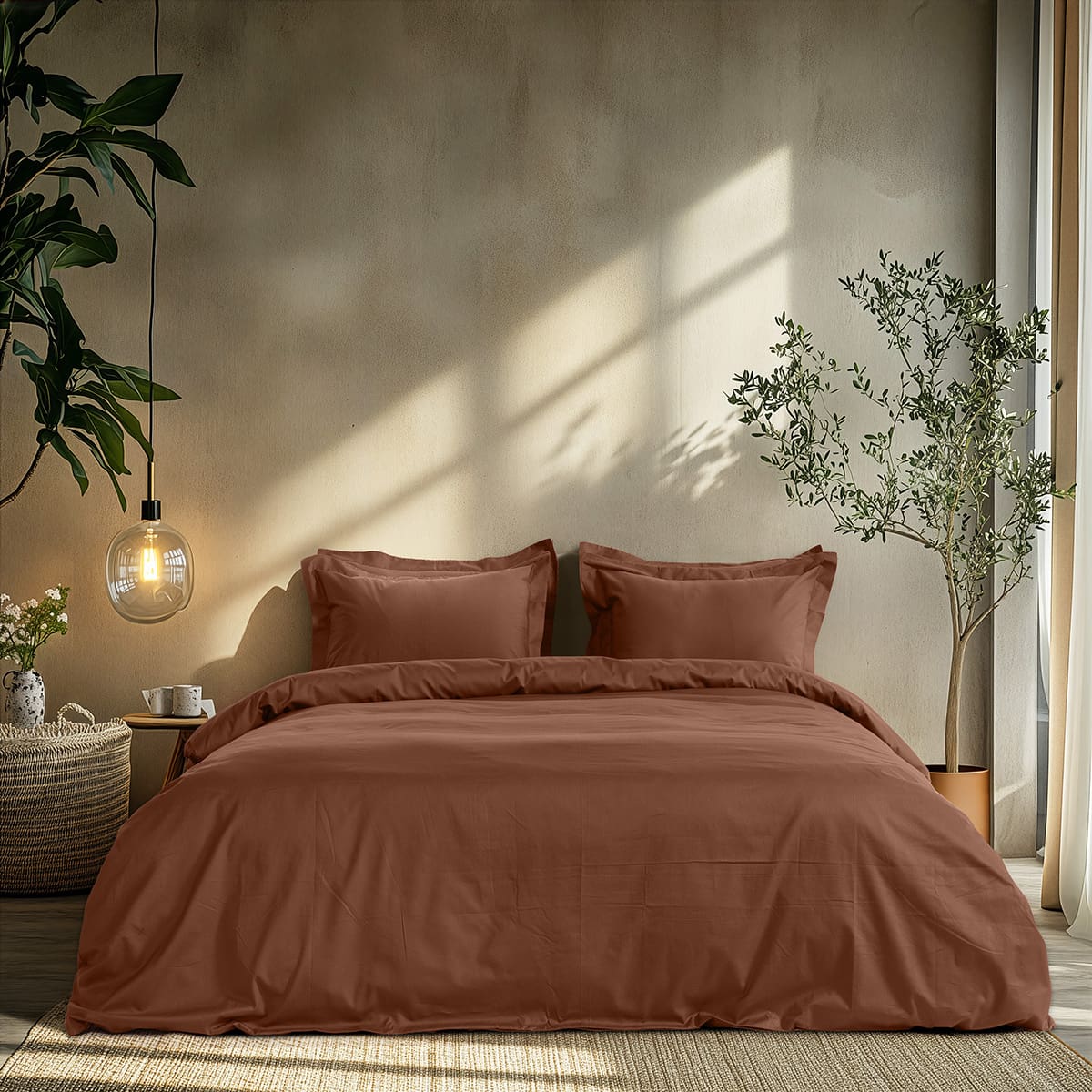 Beauty Home Ζεύγος μαξιλαροθήκες μονόχρωμες Art 1700 Harmony 52x73 Καφέ