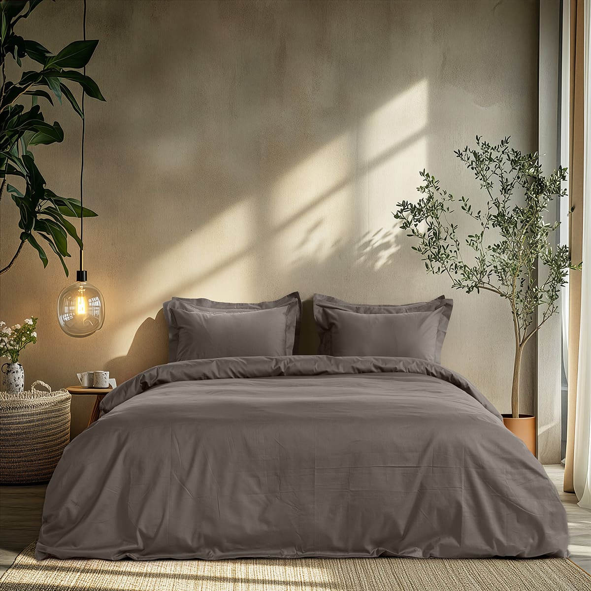 Beauty Home Ζεύγος μαξιλαροθήκες μονόχρωμες Art 1700 Harmony 52x73 Γκρι