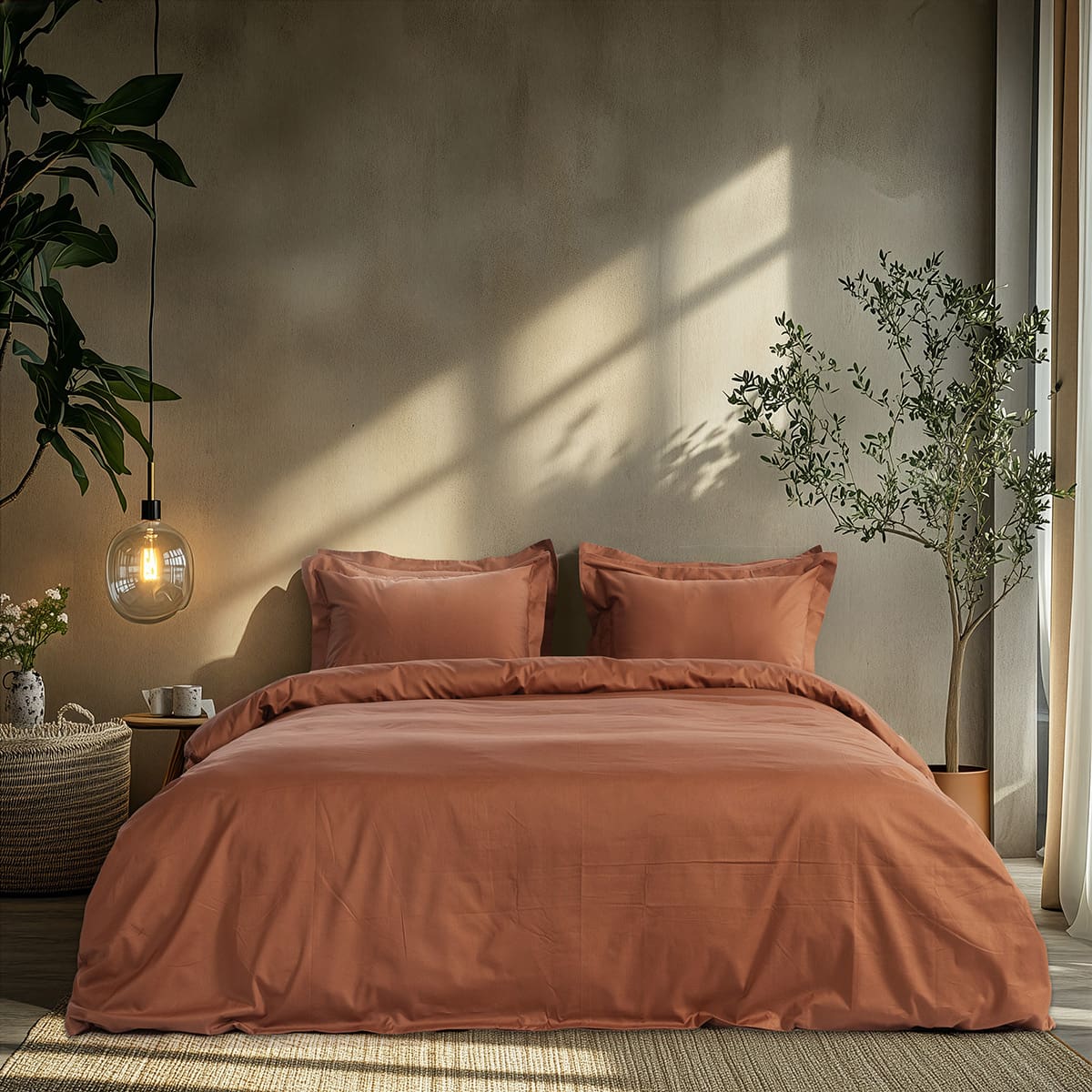 Beauty Home Ζεύγος μαξιλαροθήκες μονόχρωμες Art 1700 Harmony 52x73 Μόκα