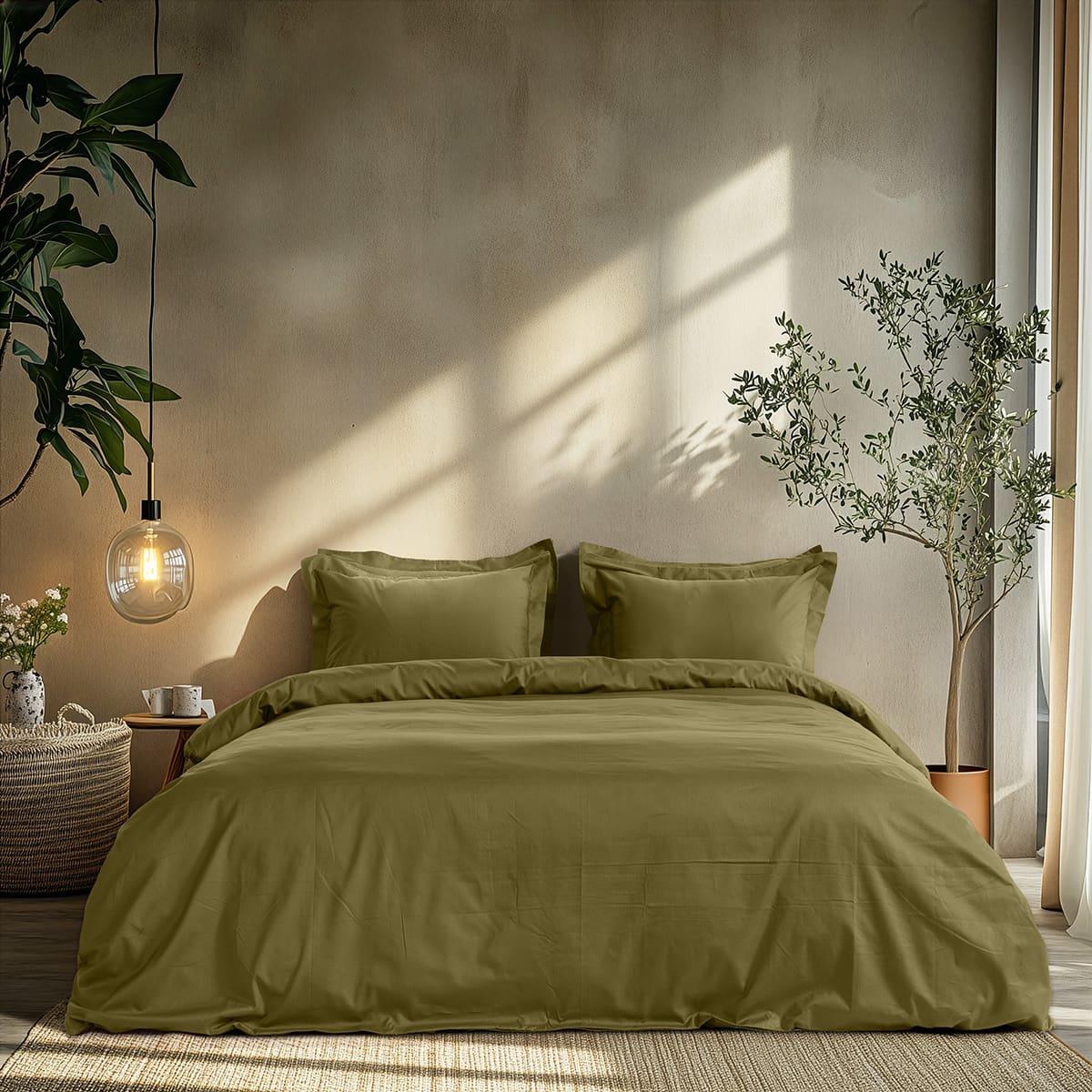 Beauty Home Ζεύγος μαξιλαροθήκες μονόχρωμες Art 1700 Harmony 52x73 Λαδί