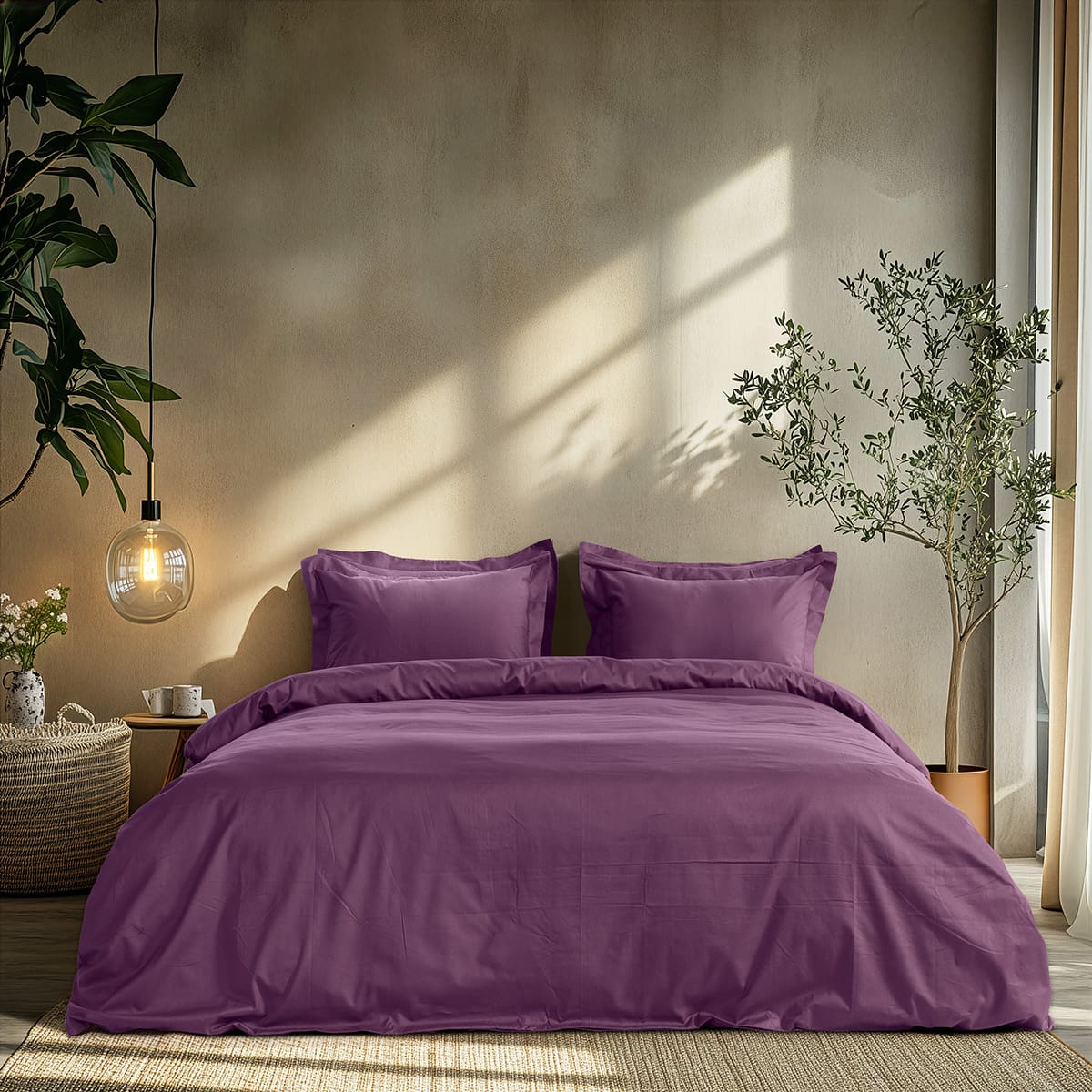 Beauty Home Ζεύγος μαξιλαροθήκες μονόχρωμες Art 1700 Harmony 52x73 Μωβ