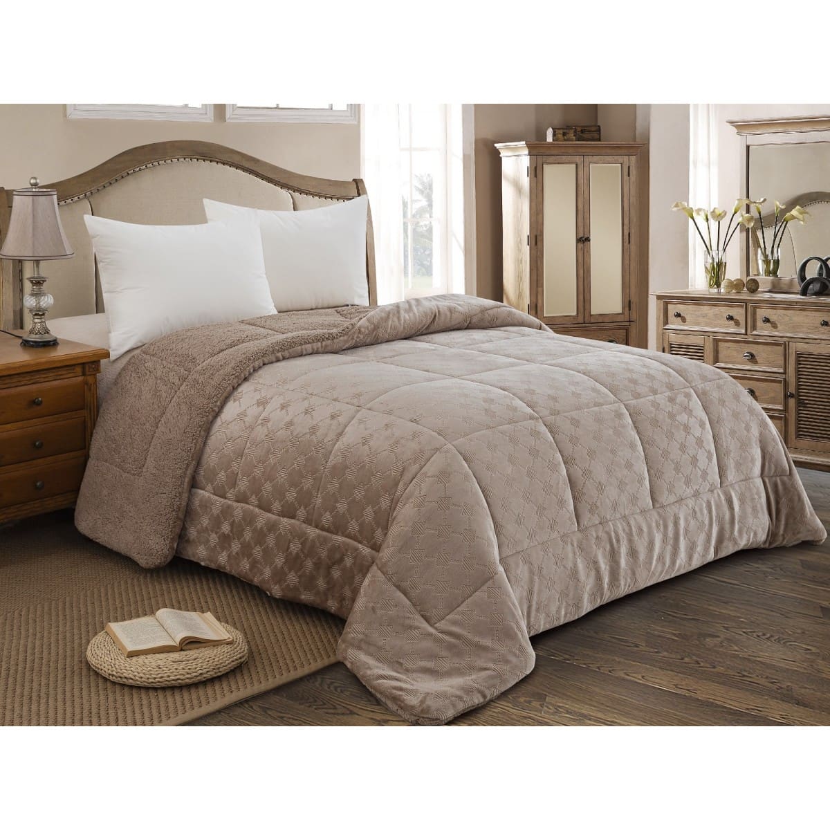 ΚΟΥΒΕΡΤΟΠΑΠΛΩΜΑ ΗΜΙΔΙΠΛΟ 180X240 ADAM HOME (825) TAUPE