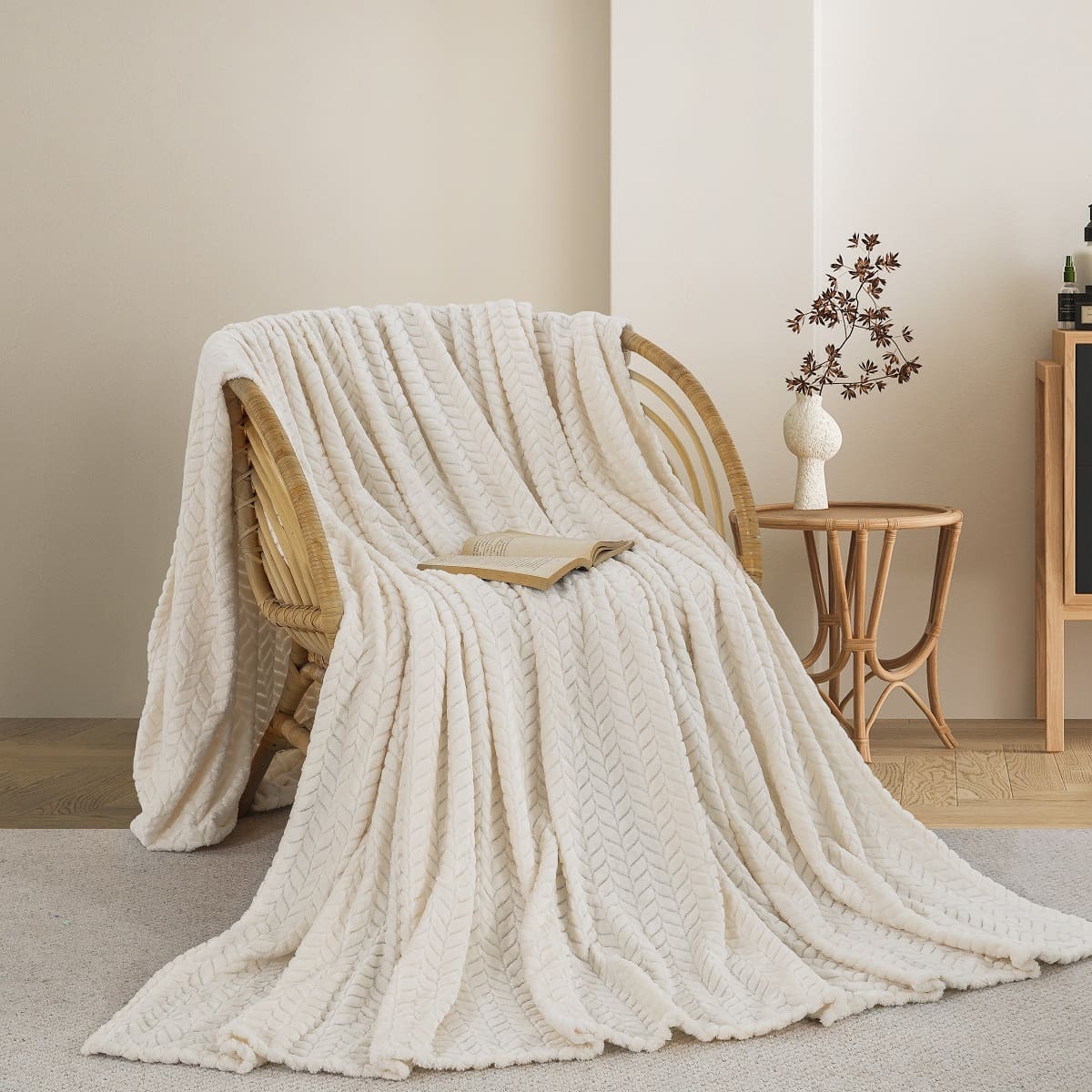 ΚΟΥΒΕΡΤΑ  FLEECE ΥΠΕΡΔΙΠΛΟ 220X240 ADAM HOME (550)  CREAM (15)