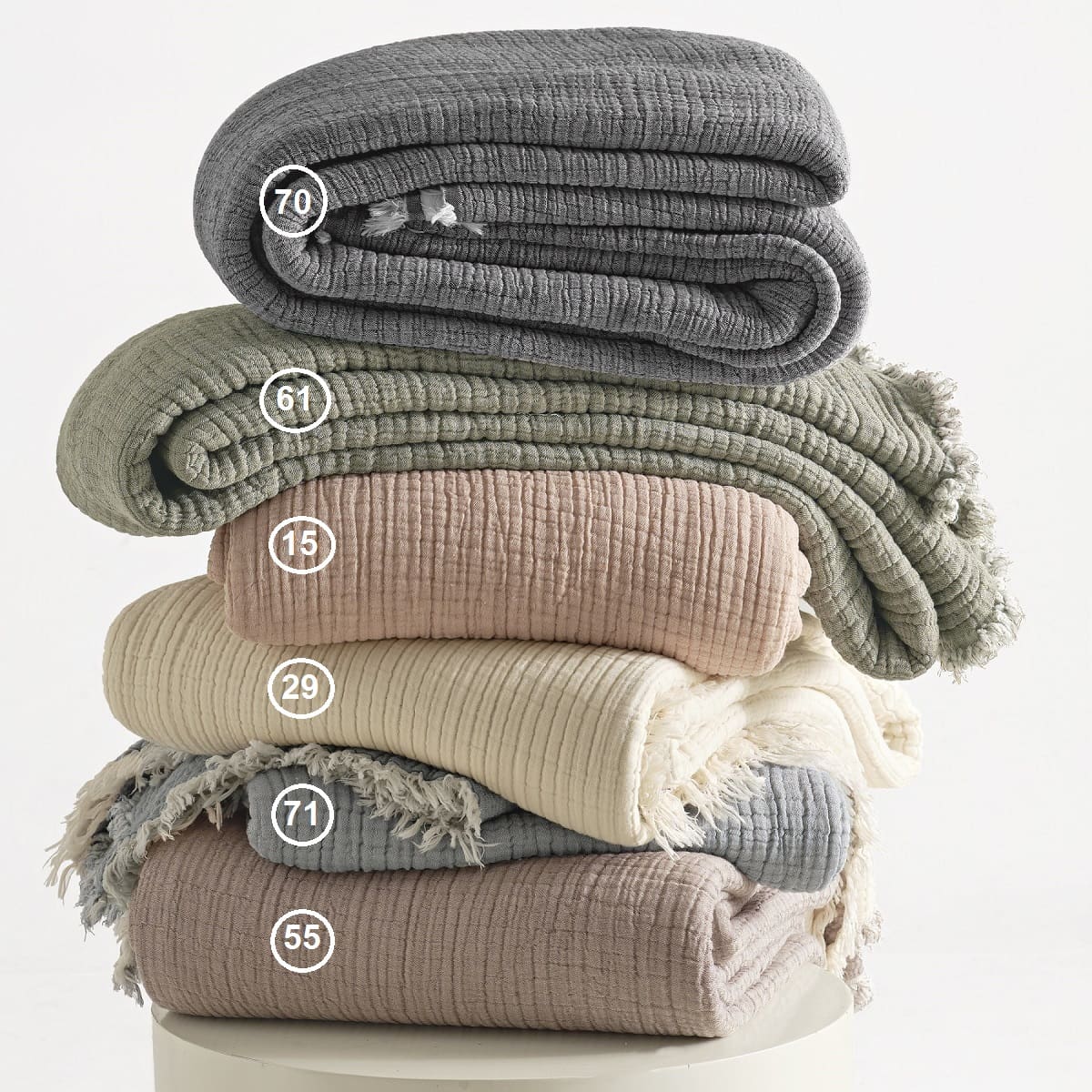 ΚΟΥΒΕΡΛΙ ΒΑΜΒΑΚΕΡΗ ΜΟΥΣΕΛΙΝΑ ΥΠΕΡΔΙΠΛΗ 240Χ250 ADAM HOME