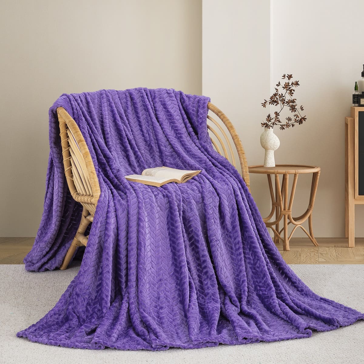 ΚΟΥΒΕΡΤΑ  FLEECE ΗΜΙΔΙΠΛΟ 180X240 ADAM HOME (550)  PURPLE(73)