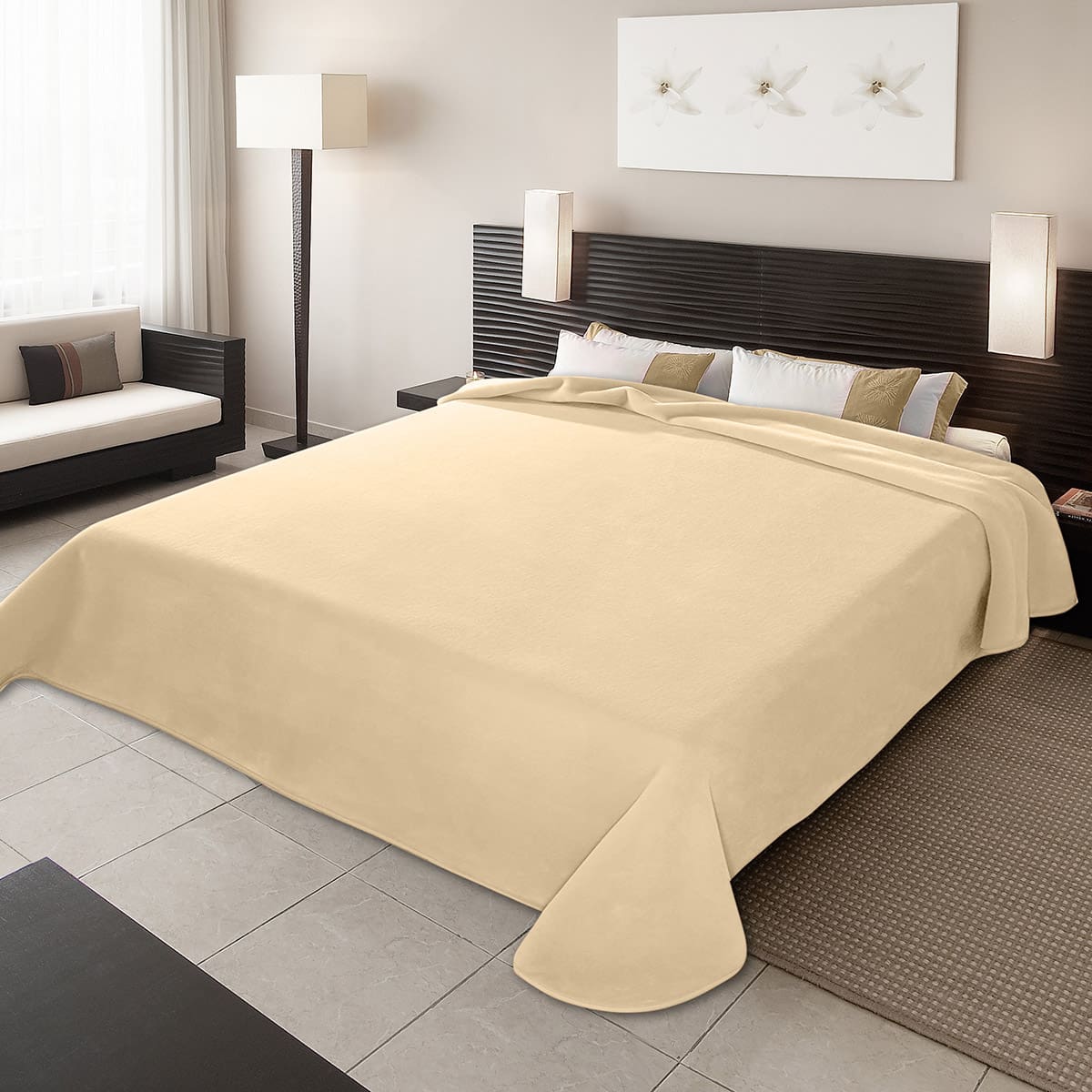 ΚΟΥΒΕΡΤΑ ΙΣΠΑΝΙΑΣ ΥΠΕΡΔΙΠΛΗ 220Χ240 BELPLA  STER PLAIN OFF WHITE(15)